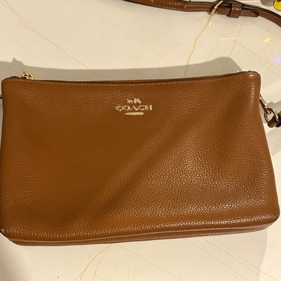 Coach Leather Crossbody in Warm Brown with Gold Hardware - Picture 4 of 17